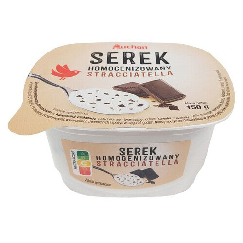 Serek homogenizowany straciatella z kawałkami czekolady Auchan 150 g